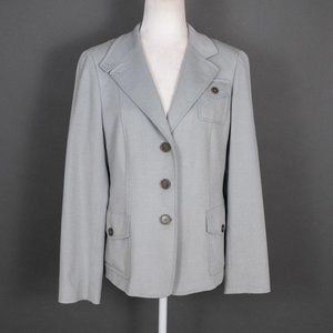 Akris Wool/Angora Blend Lined Button Up Lapel Blazer Jacket Women's - SZ 12